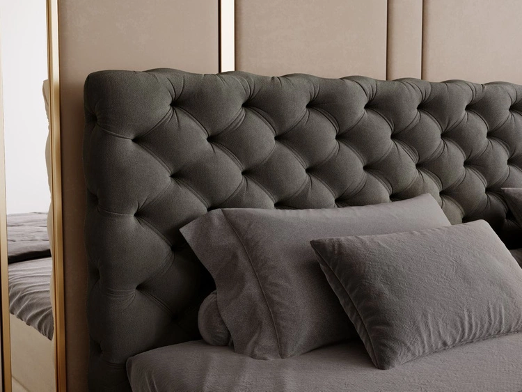 Boxspringbett mit Bettkasten 180x200 Bergamo Dunkelgrau