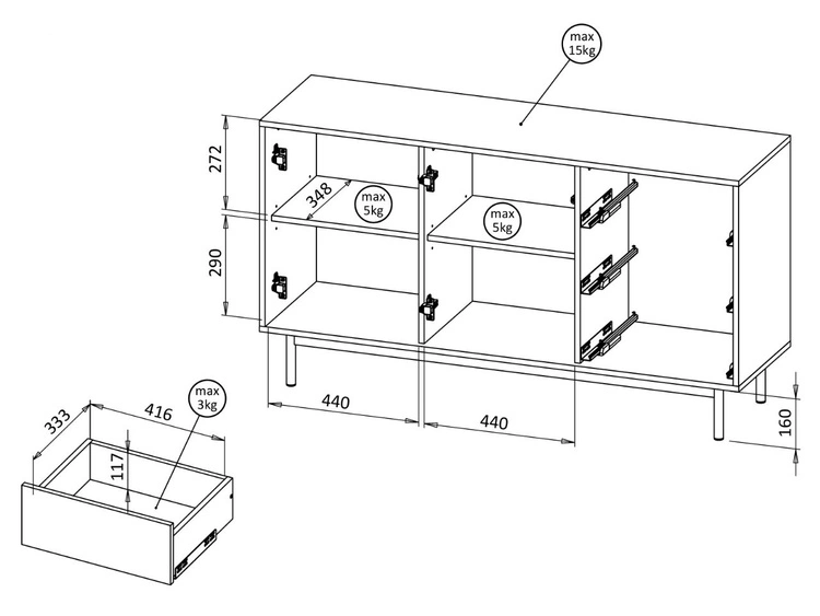 Wohnzimmerset mit Led Rapallo Kaszmir, Eiche Geölte