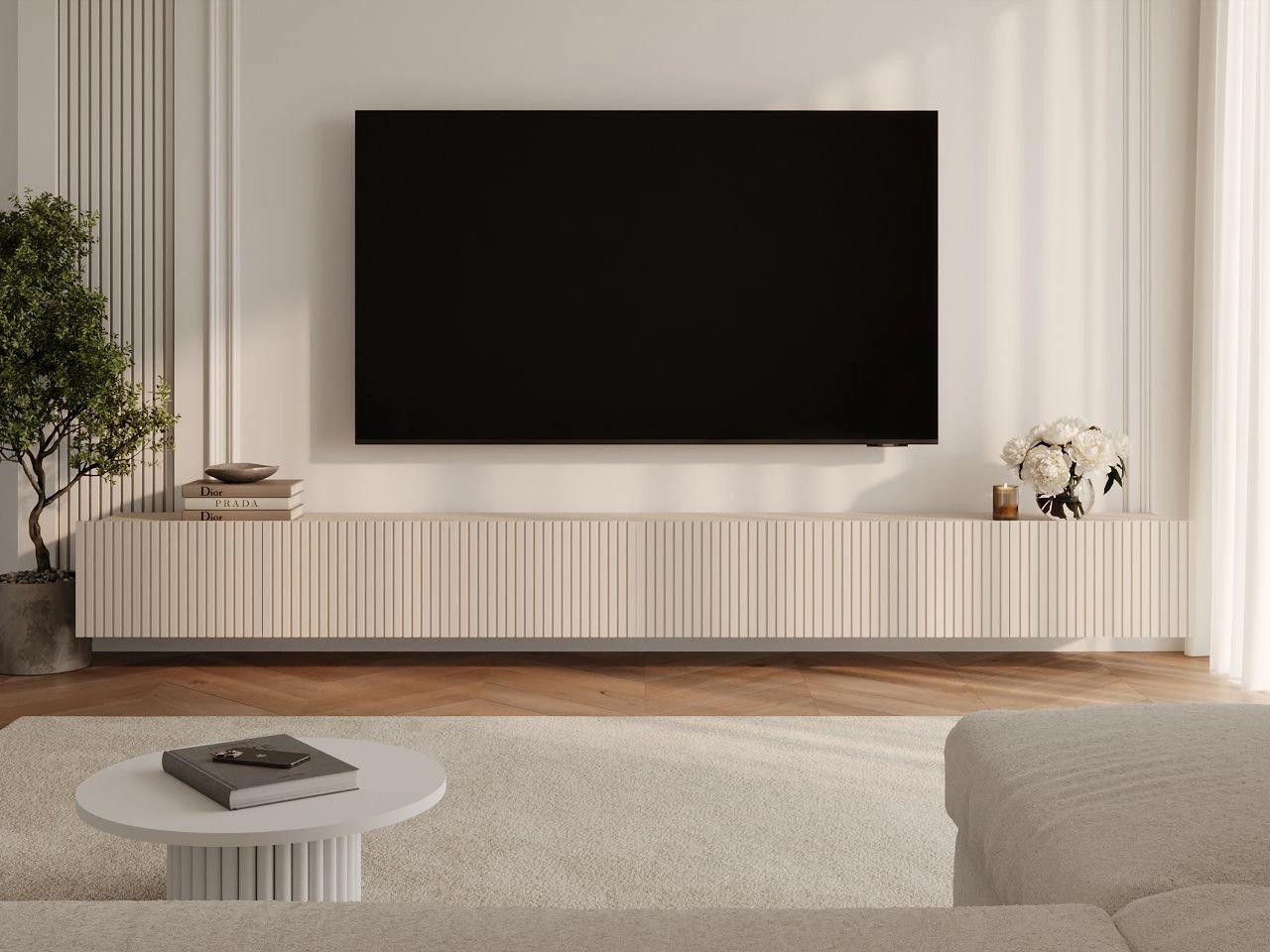 TV-Lowboard mit Türen 300 cm Kioto Cashmere