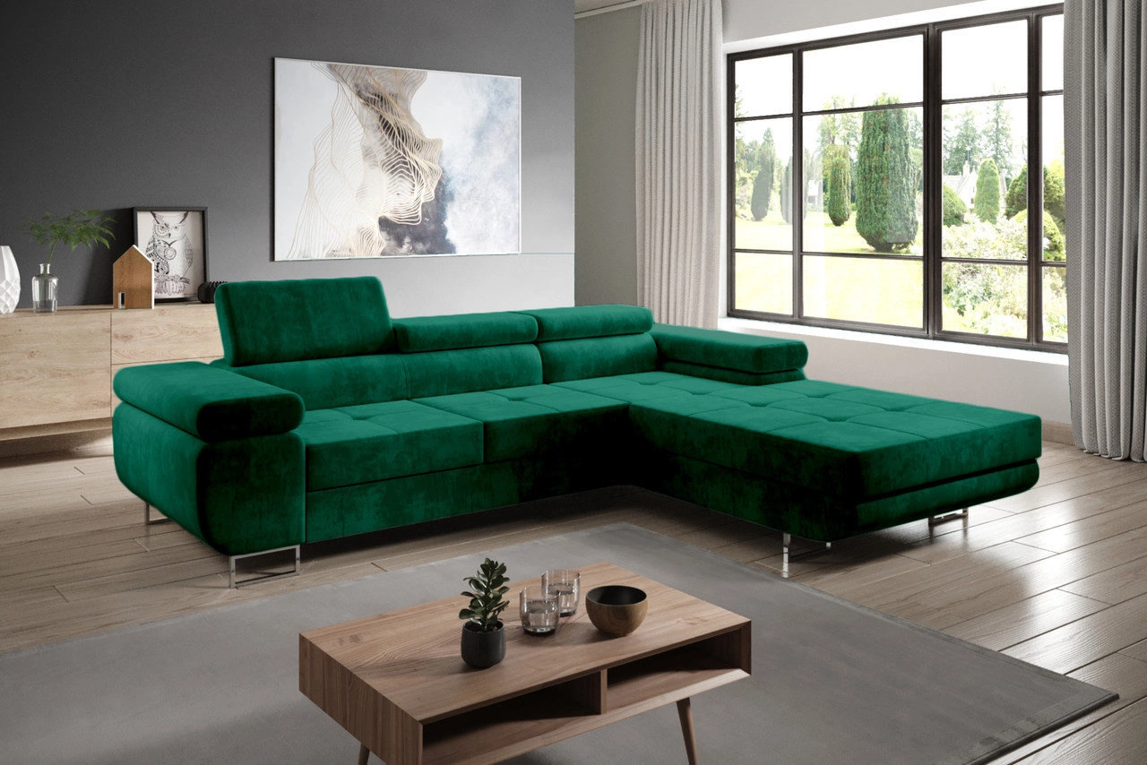 Modern Ecksofa rechts Solam - Grün