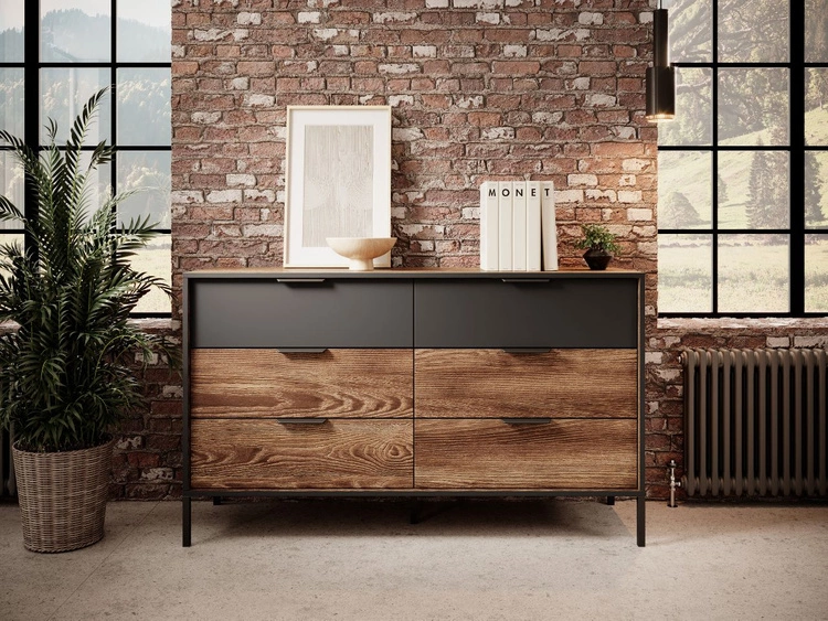 Schlafzimmer-Set Montreal Kastanie, Schwarz