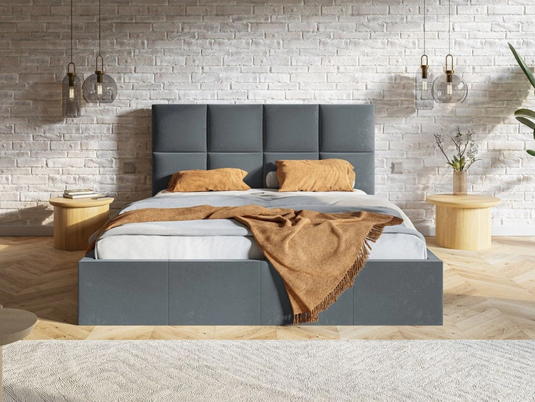 Polsterbett mit Bettkasten und Lattenrost 160x200 Malo Dunkelgrau