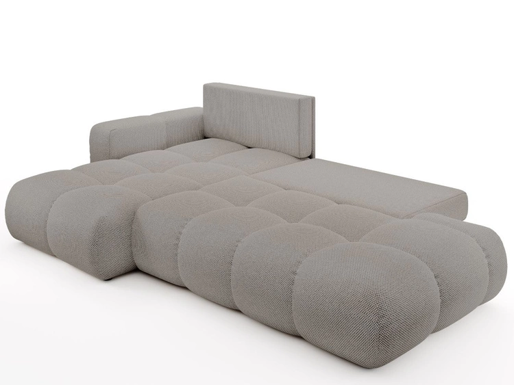 Ecksofa L-Form Links mit Schlaffunktion und Bettkasten Sile L Grau