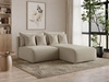 Ecksofa L-Form Rechts mit Schlaffunktion und Bettkasten Ronni Beige