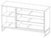 Kommode mit Türe und Schubladen Vigo Hickory Weiß matt