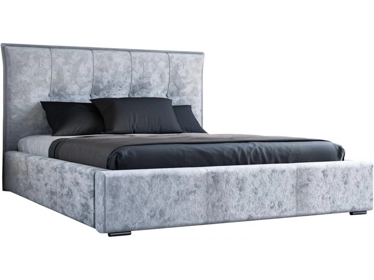 Polsterbett mit Bettkasten und Lattenrost 140x200 Valencia Hellgrau