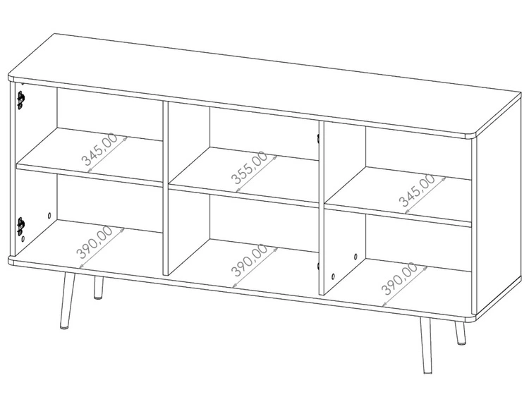 Türkommode 150 cm Nemi Schwarzer Graphit Braun