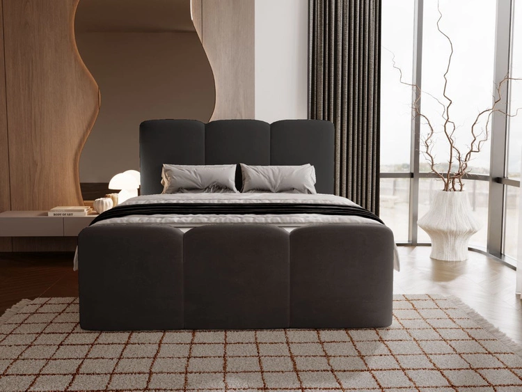 Boxspringbett mit Bettkasten 180x200 Campi Schwarz