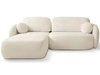 Ecksofa L-Form Links mit Schlaffunktion und Bettkasten Oreo Beige