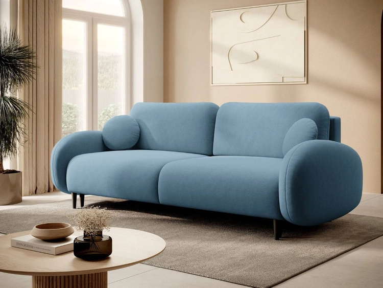 Schlafsofa mit Bettfunktion und Bettkasten Alta Blau