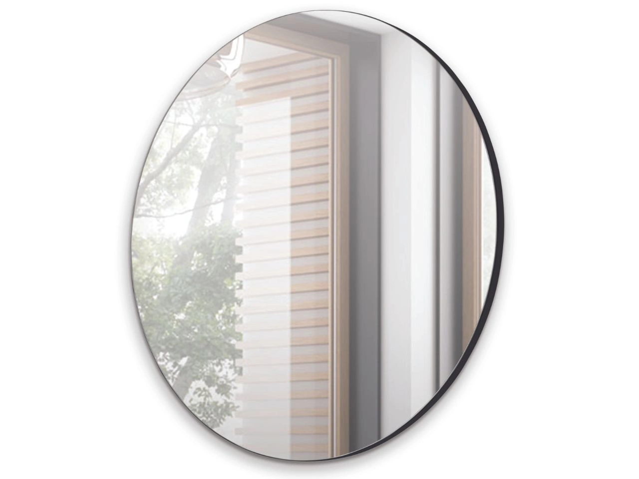 Hängender Runder Spiegel Nusco mit Schwarzem Rahmen