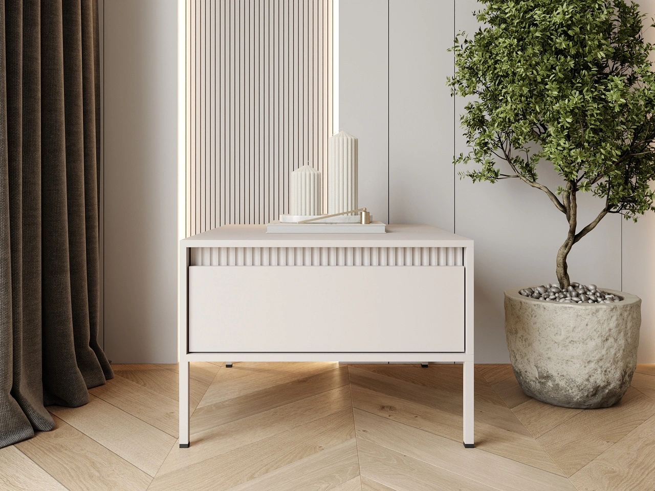 Couchtisch mit Stauraum Sorano Beige