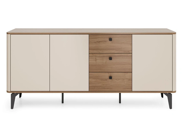 Kommode mit Türen und Schubladen, 180 cm, Arelis Kaschmir, Royal Nussbaum