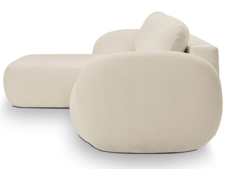 Ecksofa L-Form Links mit Schlaffunktion und Bettkasten Oreo Beige