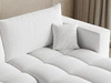Ecksofa L-Form mit Schlaffunktion und Bettkasten Neva Bouclé-Stoff Weiß