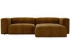 Ecksofa L-Form Rechts Moderne Cord Ecksofa Landi Honigfarben