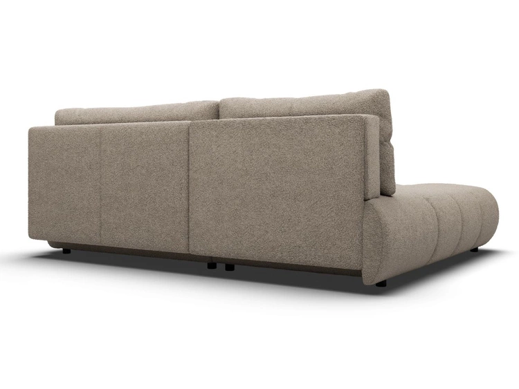 Ecksofa mit Schlaffunktion und Bettkasten Links Milet Hellgrau