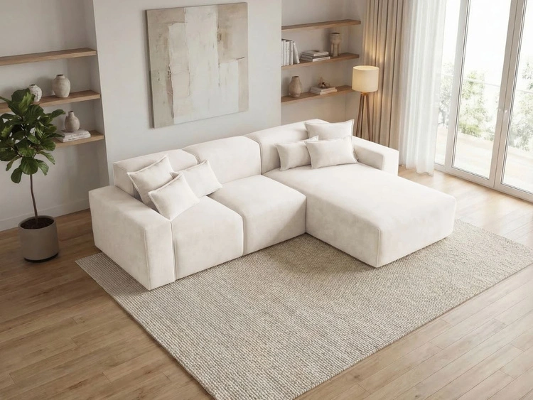 Ecksofa L-Form Rechts Moderne Ecksofa Leni Creme
