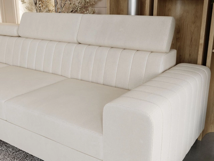 Ecksofa mit Schlaffunktion und Bettkasten Berona links Beige