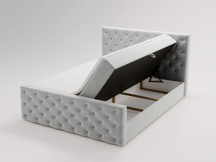 Boxspringbett mit Bettkasten 160x200 Montego Hellgrau