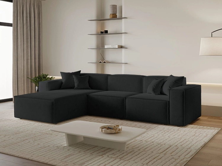 Ecksofa L-Form Links Arizona Schwarz
