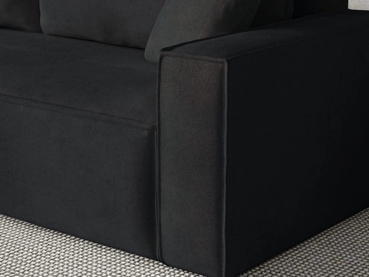 Schlafsofa mit Bettfunktion und Bettkasten Sivra Schwarz