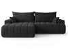 Ecksofa L-Form Links mit Schlaffunktion und Bettkasten Caleo Schwarz