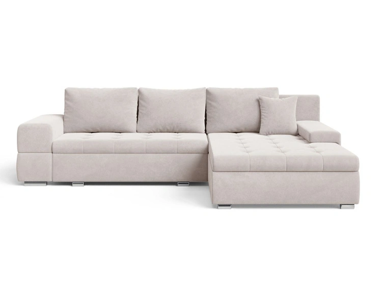 Ecksofa L-Form mit Schlaffunktion und Bettkasten Sonia Beige