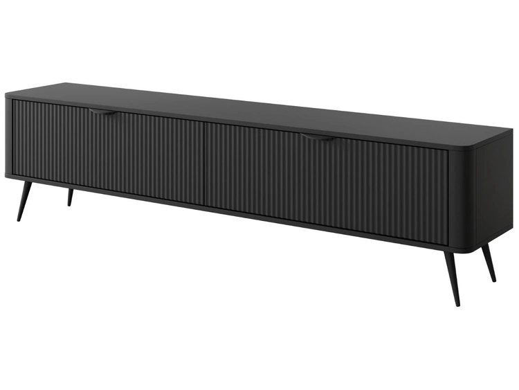 TV-Lowboard mit Türen 200 cm Latina Schwarz