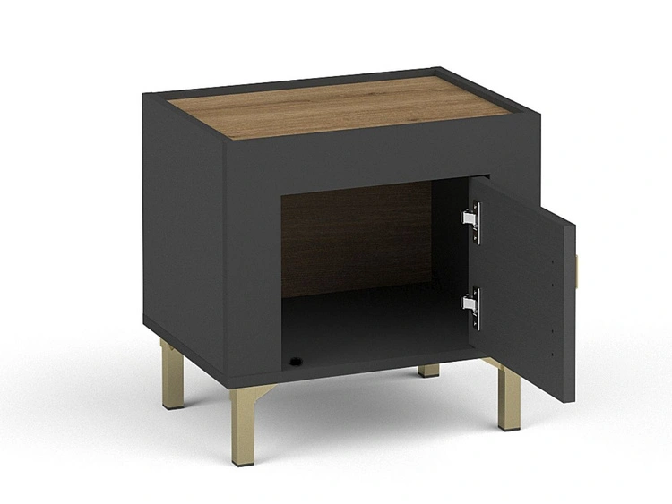 Nachtschrank mit schrank Messina Schwarz