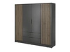Kleiderschrank 206 cm Macron Graphit, Artisan Eiche