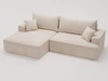 Ecksofa L-Form Links mit Schlaffunktion und Bettkasten California Beige