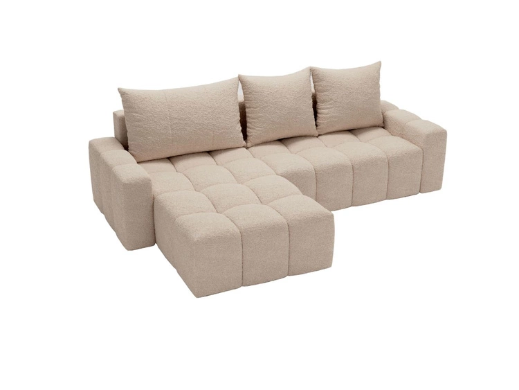 Ecksofa L-Form mit Schlaffunktion und Bettkasten Bresso Beige