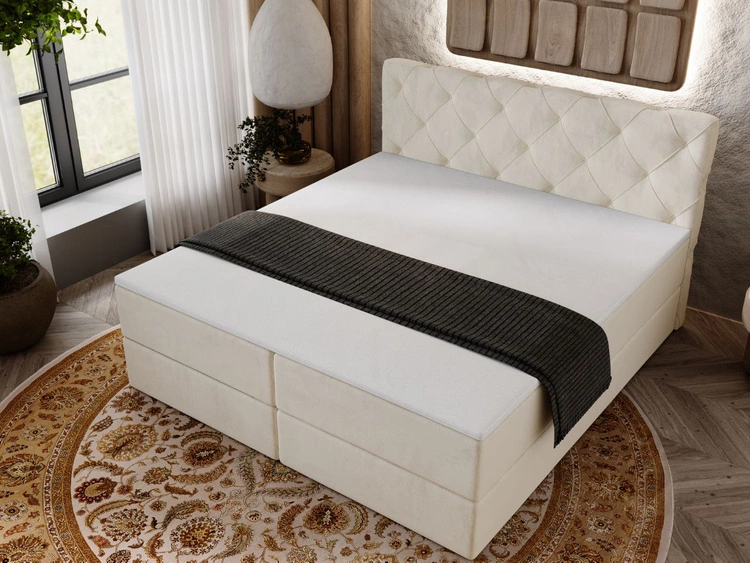 Boxspringbett mit Bettkasten 160x200 Napoli Beige