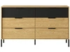 Kommode mit 6 Schubladen Bolzano Baltische Eiche, Schwarz