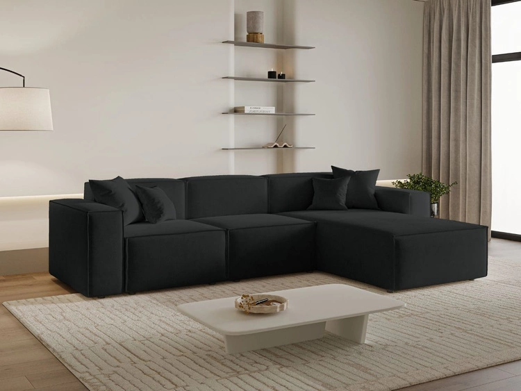 Ecksofa L-Form Rechts Arizona Schwarz