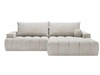 Ecksofa L-Form mit Schlaffunktion und Bettkasten Havi Rechts Hellgrau