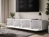TV-Lowboard mit Türen auf Schwarzen Beinen 200 cm Nodoo Weiß Hochglanz