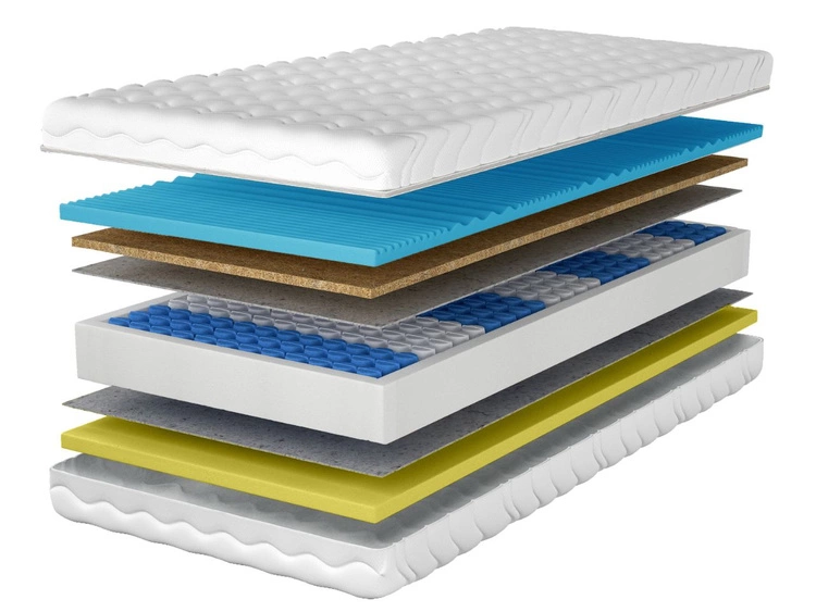 Taschenfederkernmatratze mit Kokosmatte, thermoelastischem und profiliertem Schaum Emero 160x200