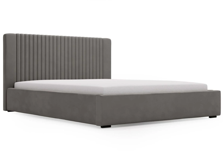 Polsterbett mit Bettkasten und Lattenrost 160x200 Malmo Grau