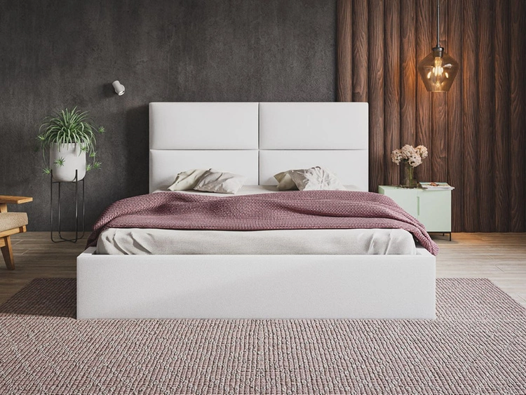 Polsterbett mit Bettkasten und Lattenrost 160x200 Marad Weiß