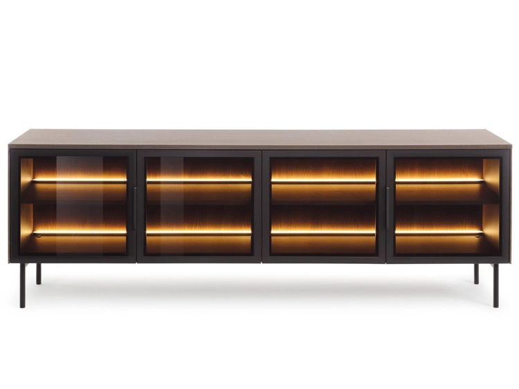 TV-Lowboard mit vier Türen Lumina Eiche Dunin