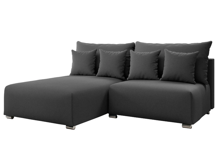 Ecksofa L-Form Links mit Schlaffunktion und Bettkasten Ronni Dunkelgrau