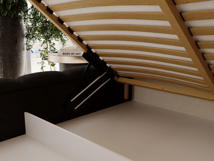 Polsterbett mit Bettkasten und Lattenrost 140x200 Imperial Schwarz