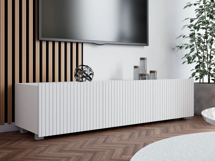 TV-Lowboard mit Türen 150 cm Kioto Weiß matt