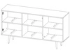Türkommode 150 cm Nemi Schwarzer Graphit Braun