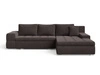 Ecksofa L-Form mit Schlaffunktion und Bettkasten Sonia Braun