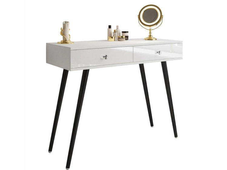 Konsolentisch mit Schubladen und Kristallgriffen Olivine Weiß Hochglanz