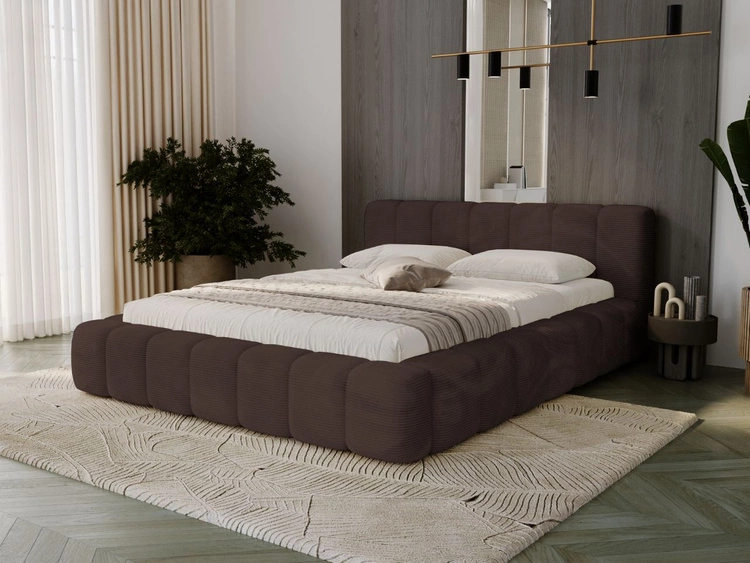 Polsterbett mit Bettkasten und Lattenrost 160x200 Ibiza Braun