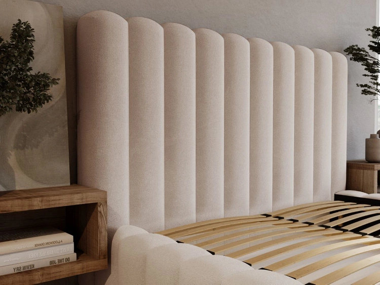 Polsterbett mit Bettkasten und Lattenrost 120x200 Rotto Beige